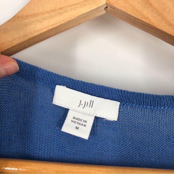 J. Jill Linen Blend Tunic Top Blue 3/4 Sleeve - Picture 2 of 7